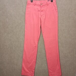 Vineyard Vines Pants Mens 30X33 Pink Coral Cotton Twill Straight Leg Pant *FLAW*